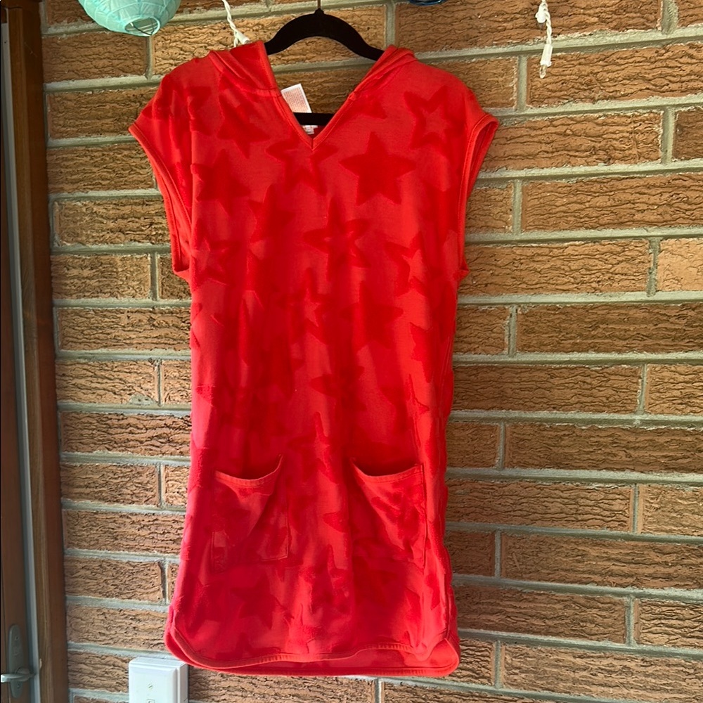 Cat & Jack red pool swim beach coverup size large 10-12